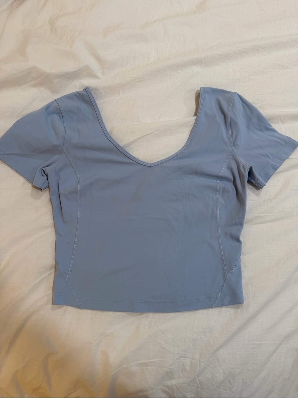 Lululemon Light Blue Scoop Neck Short Sleeve Top